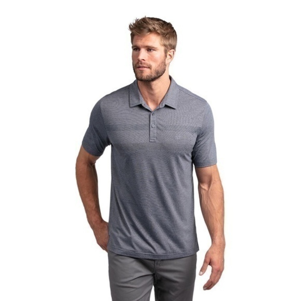 Travis Mathew Blue Pull The Plug Short Sleeve Performance Golf Polo Shirt XXL‎